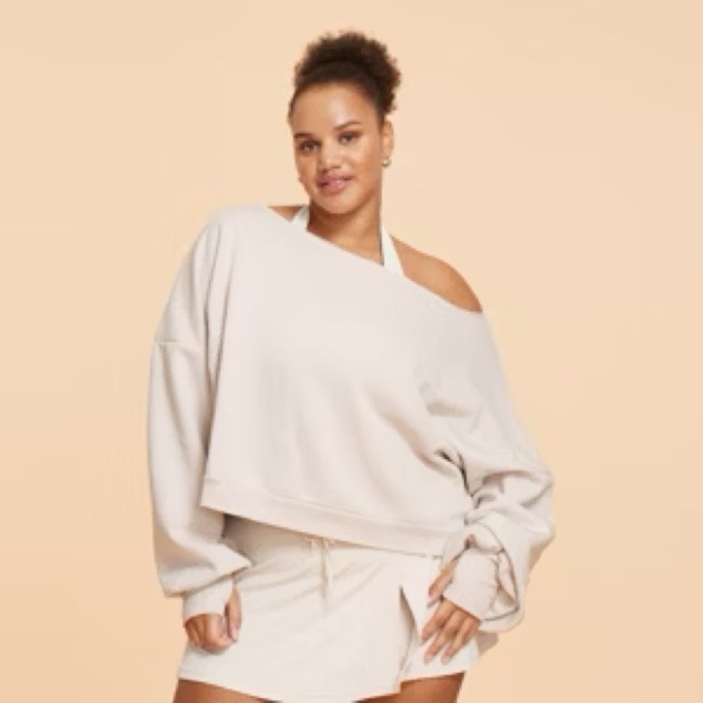Blogilates Women’s Dance Studio Off the Shoulder Sweatshirt